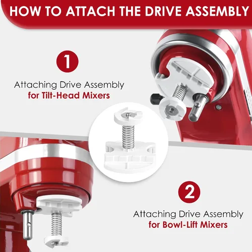 Vista 13 de Accesorio para máquina de helados para batidoras KitchenAid, se adapta a batidoras de pie KitchenAid de 4.5/5QT y 6QT, para hacer helado congelado