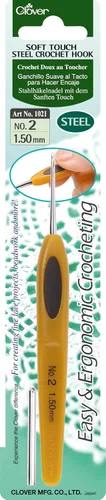 Vista 10 de Clover - Agujas de crochet de acero con tacto suave, No. 14/0.50mm (1027)