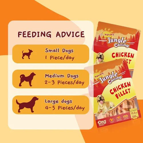 Vista 5 de Jungle Calling Dog Treats - Golosinas de entrenamiento de carne seca de pollo, aperitivos tostados lentos para perros medianos y grandes, golosinas