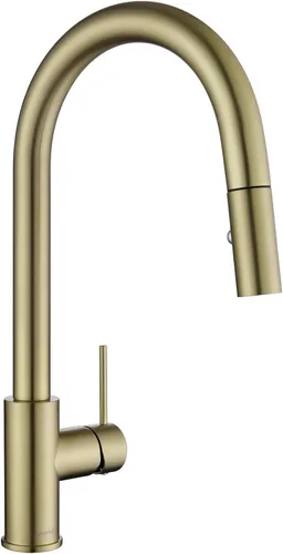 Vista 14 de AguaStella AS60BG - Grifo de fregadero de cocina dorado cepillado brillante con rociador extraíble de una sola manija