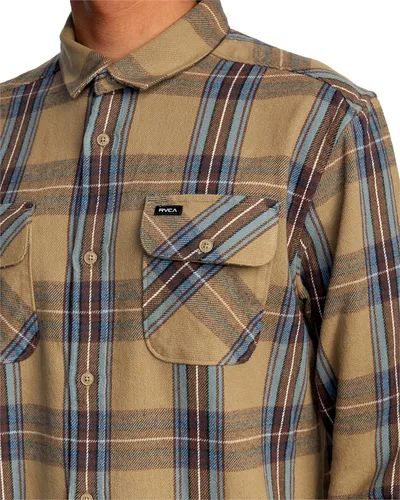 Vista 3 de RVCA Camisa de franela de manga larga con botones para hombre