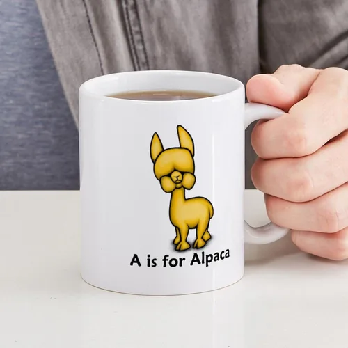 Vista 4 de CafePress A Is For Alpaca Taza de café de cerámica de 11 oz (11.0 fl oz)