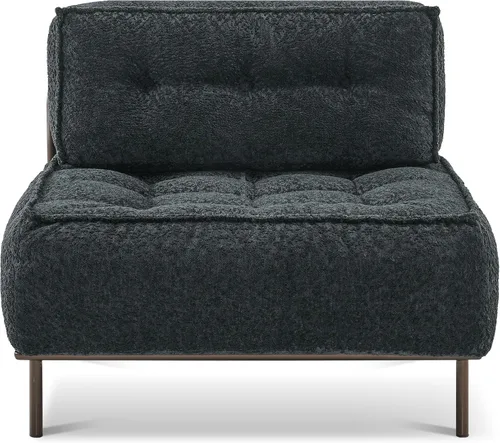 Vista 22 de MCombo Sofá modular con cojín extraíble, sofá tapizado para sala de estar, apartamento, oficina (azul, asiento medio)