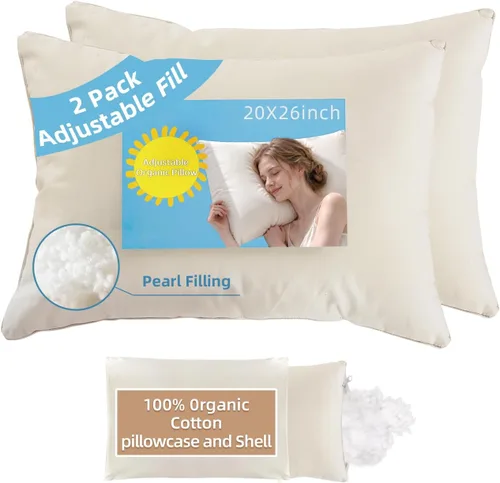 Vista 13 de Almohada orgánica con funda de almohada de dibujos animados - 16x22 Almohada para niños con funda de 100% algodón orgánico, almohada juvenil