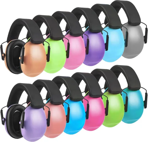 Vista 7 de Amylove 12 unidades de protección auditiva para adultos y niños, auriculares con cancelación de ruido, orejeras de tiro a granel con reducción