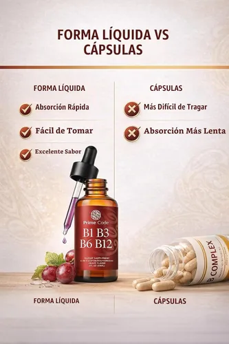 Vista 9 de Prime Code Gotas líquidas de vitamina B1 con vitamina B3 B6 y B12 Suplemento líquido del complejo B Suplemento de tiamina para adultos Alta