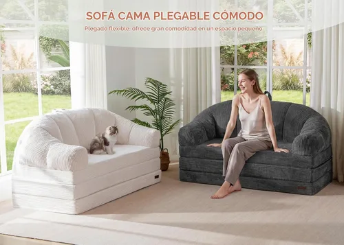 Vista 8 de MAXYOYO Sofá cama plegable con respaldo, sofá plegable sin hueso con asa