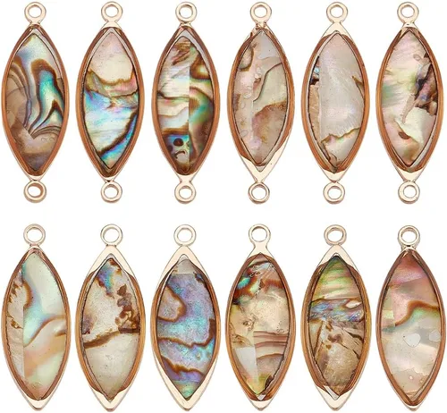 Vista 7 de BENECREAT Collares de Concha de Abulón, Colgantes de Concha Paua para Hacer Joyería
