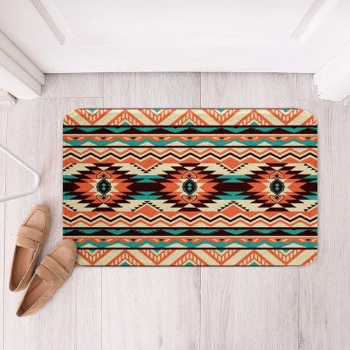 Vista 15 de Feelyou Aztec Bathroom Rugs Aztec Southwestern Printed Bath Mats for Bathroom Bohemian Bath Rugs for Shower Tub Cowboy Cowgirl Bathroom Accossories