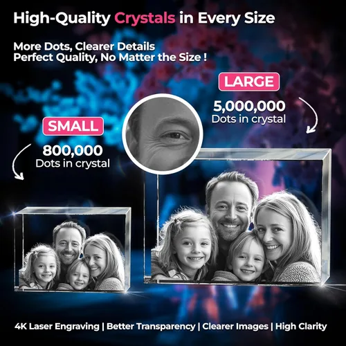 Vista 2 de 3D innovation Foto de cristal 3D, regalos conmemorativos personalizados para mamá, papá, esposa, hombres, mascotas, imagen de vidrio personalizada