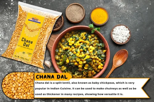 Vista 6 de Rani Chana Dal (garbanzos desi divididos sin piel) 14 oz (400 g) ~ Todo natural Apto para gluten Sin OMG Kosher Vegano Origen indio
