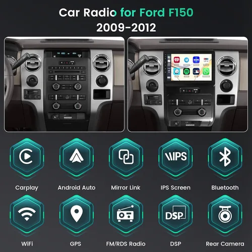 Vista 9 de 8-Core 6+128G 9 '' Android 15 Estéreo de coche para Ford F150 2009-2012