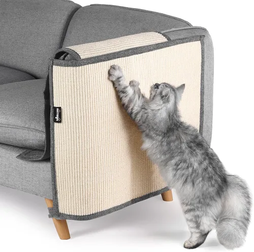 Vista 13 de NATUYA Protector de sofá de muebles para arañazos para gatos, almohadilla rascador grande de sisal para gatos, protector de brazo de esquina Gris