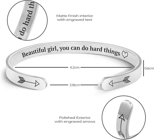Vista 4 de Mint & Lily Pulsera de mantra personalizada, regalo para ella