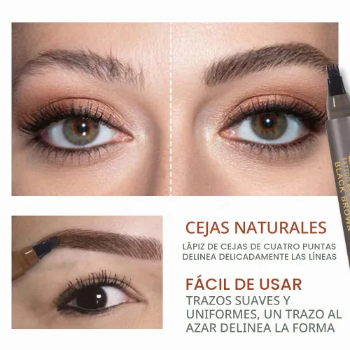 Vista 2 de Lápiz de cejas impermeable para mujer, lápiz de cejas de tatuaje de microblading, de larga duración todo el día, crea un aspecto natural