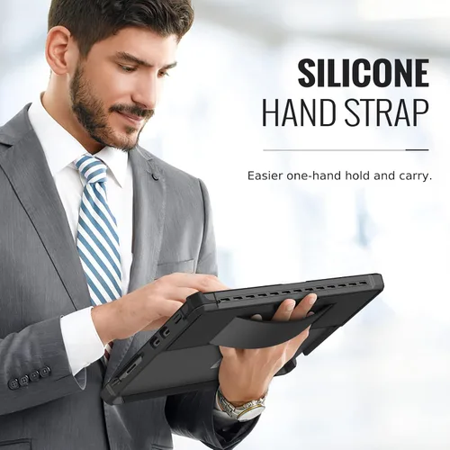 Vista 7 de MoKo Funda compatible con tablet Microsoft Surface Pro 8 de 13 pulgadas con pantalla táctil 2021, funda protectora resistente todo en uno con correa