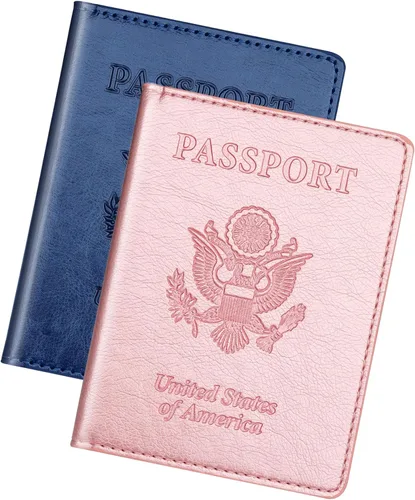 Vista 20 de Herain Soporte para pasaporte para viaje y crucero, 2 piezas, funda para pasaporte, cartera, regalo de viaje, para mujeres, hombres, familia