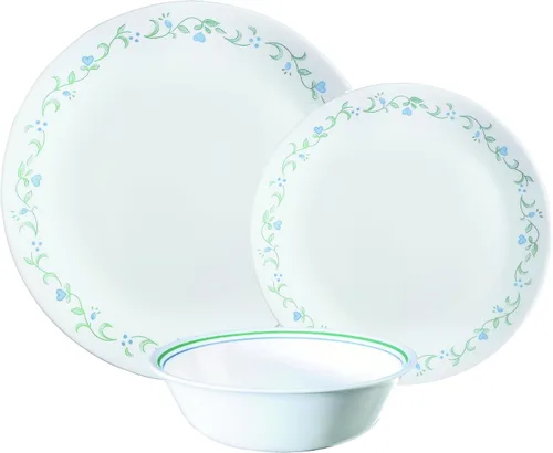 Vista 6 de Corelle Ocean Blues - Vajilla resistente a las roturas y a las roturas para 4 personas, color azul, 12 piezas