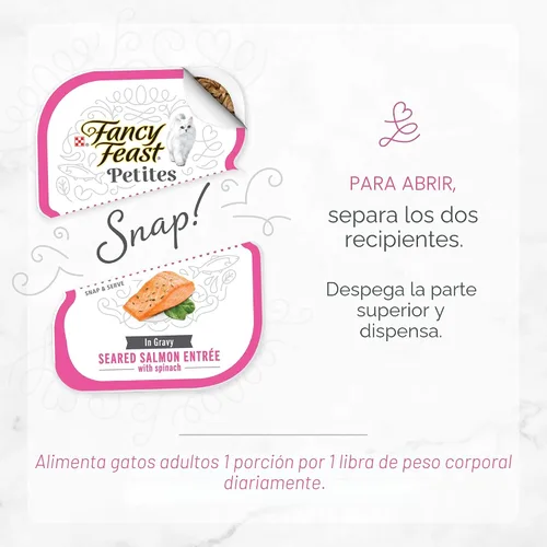 Vista 8 de Purina Fancy Feast Petites - Entree de salmón chamuscado con espinacas en salsa, alimento húmedo gourmet para gatos, (paquete de 12) tubos de 2.8