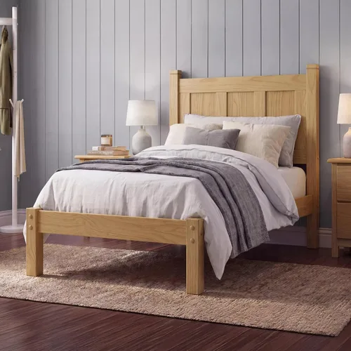 Vista 17 de Grain Wood Furniture - Cama plataforma de panel de madera maciza Shaker, tamaño individual, cereza
