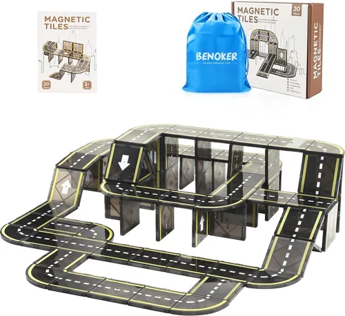Vista 9 de BENOKER - 102 piezas de baldosas magnéticas para construir un castillo de hielo, bloques de construcción 3D STEM educativos