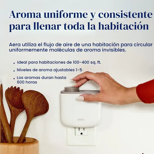 Vista 3 de Aera Mini Difusor de Fragancia para el Hogar Enchufable: Control de Aroma con Aplicación para Hogar Inteligente, Aceite Esencial y Aromaterapia