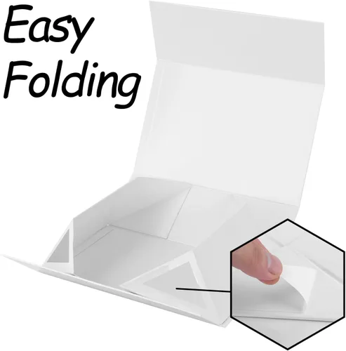Vista 13 de Caja de regalo negra extragrande de 19 x 16 x 6 pulgadas, enorme caja rectangular plegable con tapa cierre magnético para propuesta de padrino