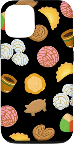 Vista 28 de Conchas Pan Dulce Patrón Negro Teléfono Caja Latina Regalo Caso para iPhone 17
