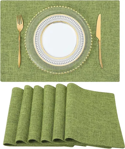 Vista 36 de homing - Juego de 4 manteles individuales de algodón y lino, manteles de tela lavables para mesa de comedor de estilo rústico para interiores y Negro