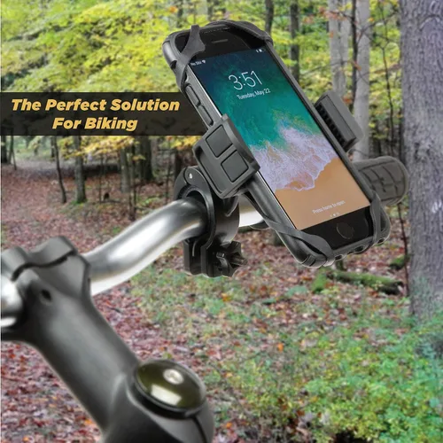 Vista 4 de Scosche HDM3SM-RP Soporte para manillar de bicicleta con soporte universal para teléfono, bandas de seguridad elásticas y abrazadera ajustable