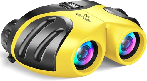 Vista 9 de LET'S GO! Binoculares para niños, prismáticos compactos de alta resolución a prueba de golpes