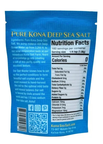 Vista 2 de Pure Kona - Recambio de sal marina profunda, 6 onzas, pura y premium, 100% sal marina profunda hawaiana Kona