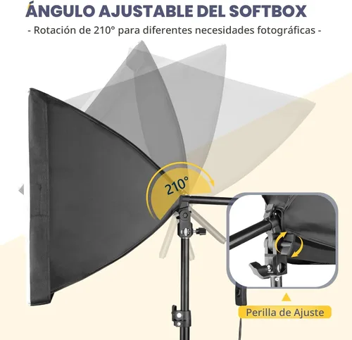 Vista 6 de Torjim Softbox - Kit de iluminación para fotografía Luces LED de estudio de 16 x 16 pulgadas y 85 W