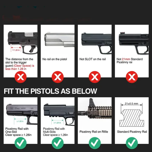 Vista 4 de Low Profile Beams for Guns with Strobe/Momentary Compact Green/Blue /Red Beam for Pistol with Rail