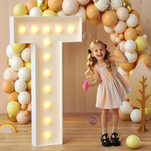Vista 78 de imprsv Letras con luz para marquesina, letras de mosaico de 3 pies de alto con luz para decoración de baby shower, graduación, grandes