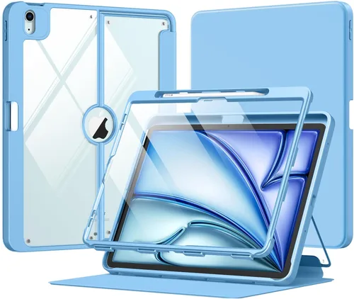 Vista 34 de MoKo Funda para iPad Air de 11 pulgadas 7ª/6ª generación M3/M2 2025/2024, iPad Air 5ª/4ª generación de 10.9 pulgadas 2022/2020 con soporte