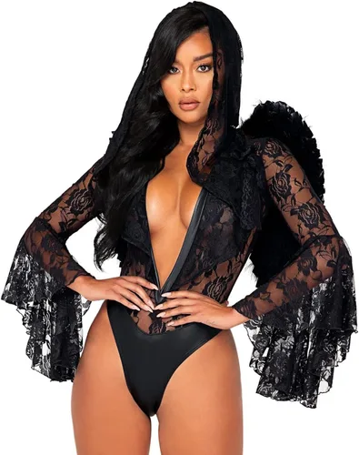 Vista 2 de Roma Costume 1 pieza Dark Angels Lust, negro, talla M para mujer, Negro, M