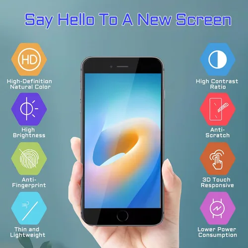 Vista 5 de para iPhone 7 Plus Reemplazo de pantalla con botón de inicio 5.5 "negro LCD 7plus 3D pantalla táctil digitalizador auricular Asamblea de vidrio