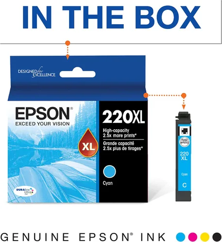 Vista 3 de Epson T220 DURABrite Ultra -Tinta Alta Capacidad Cian T220 DURABrite Ultra -Tinta Alta Capacidad Cian 220XL Magenta Remanufacured Alta Capacidad