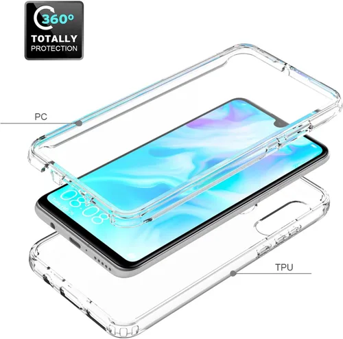 Vista 7 de Asuwish Funda de teléfono para Huawei P30 Lite/Nova 4E transparente TPU funda celular no amarillenta delgada, híbrida a prueba de golpes