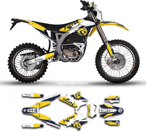 Vista 24 de SRSB21N003-KOR - Kit de calcomanías personalizadas para Surron Sur-Ron Storm Bee, negro y amarillo