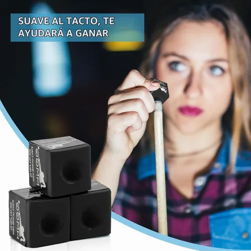 Vista 3 de HMQQ Low-Dust Pool Cue Chalk, 12-Pack Billiard Chalk, 6 Color Options Negro