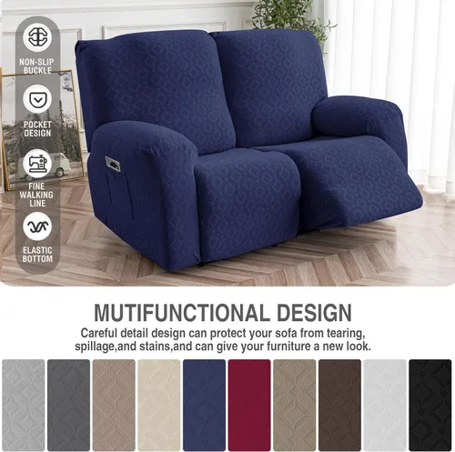 Vista 93 de Gennia Funda Impermeable para Silla Reclinable, Fundas Elásticas para Sofá Reclinable con Bolsillos, Fundas Lavables para Silla Reclinable Lazy Boy