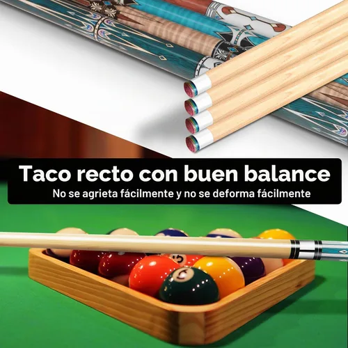 Vista 5 de HomeSeason Taco de Billar de 57" Tacos de Billar Profesionales de Baja Deflexión