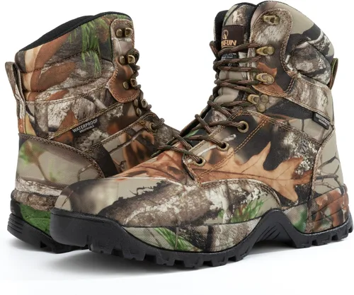 Vista 3 de Men's 7" Waterproof Lightweight Hunting Boots Insulated Non-slip Hiking Boot, 200g Thinsulate Marrón