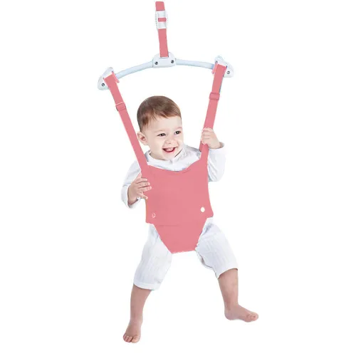 Vista 9 de Playful Parade saltador para puerta para bebé, con abrazadera para la puerta y correa ajustable, para niños de 6 a 24 meses Azul