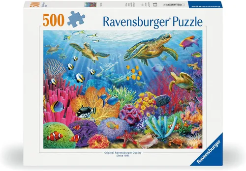Vista 2 de Ravensburger Tropical Waters - Rompecabezas de 500 piezas únicas, corte de precisión, imágenes vibrantes y sin deslumbramiento, ideal