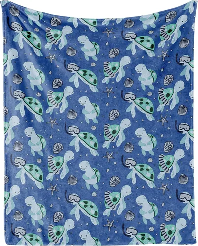 Vista 18 de Manta de tortuga marina, suave, mullida y cálida, manta pequeña de 30 x 40 pulgadas para sofá, oficina, bonita manta rosa para niños