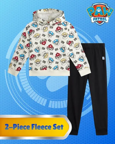 Vista 2 de Nickelodeon Conjunto deportivo de Paw Patrol para niños, 2 piezas de sudadera con capucha de vellón, pantalones deportivos - Conjunto deportivo
