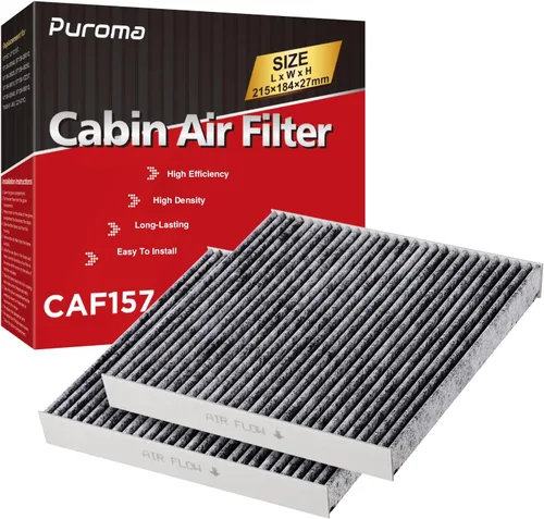 Vista 8 de Puroma Paquete de 1 filtro de aire de cabina con carbón activado, repuesto para CP157, CF12157, Select Lexus, Mazda, Subaru y Toyota Avalon, Camry